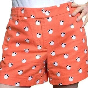 Ann Taylor Devin Fit City Shorts Peach Print Size 10